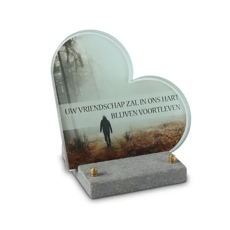 FotoGlas Hart 17x17cm: Uw Vriendschap