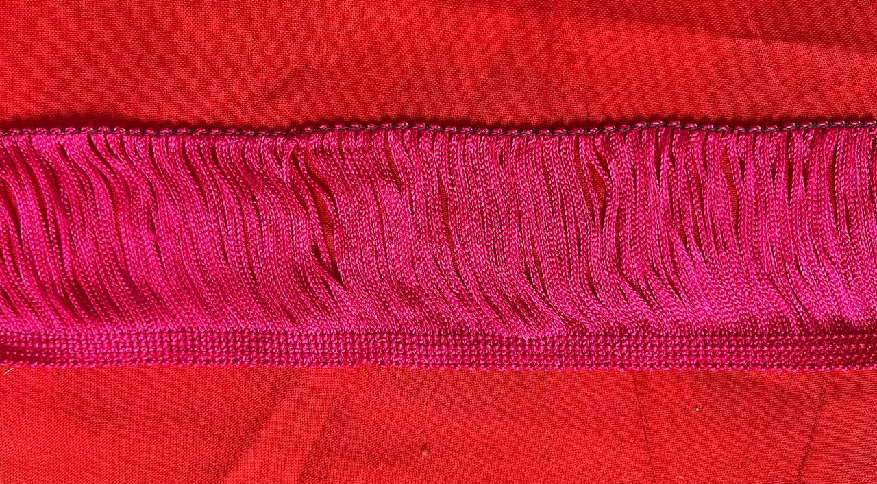 Galon frange fuschia
