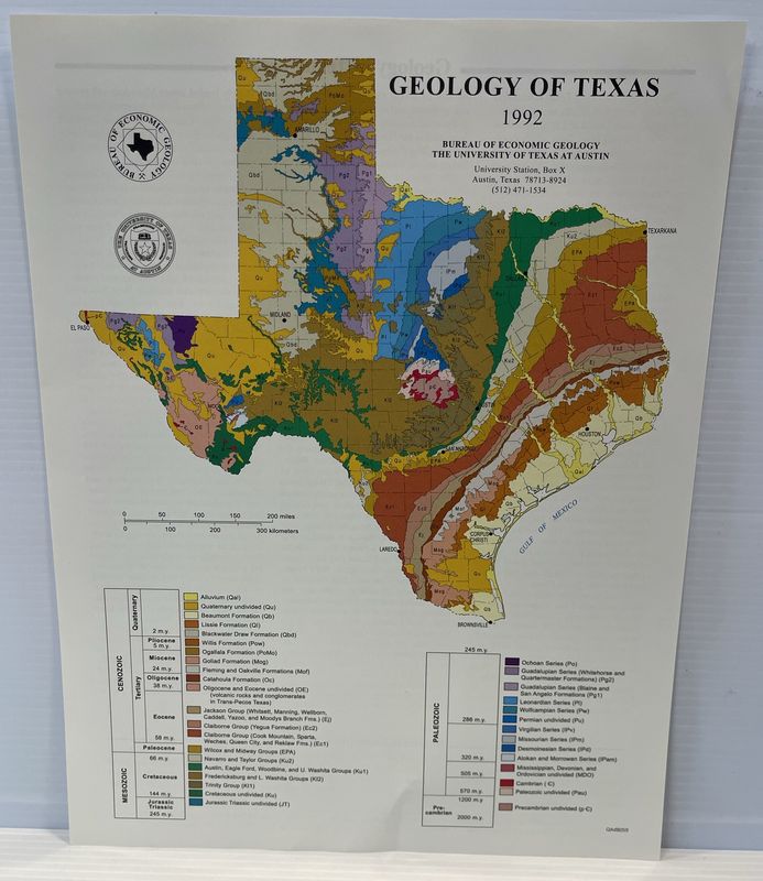 MAP GEOLOGY OF TEXAS