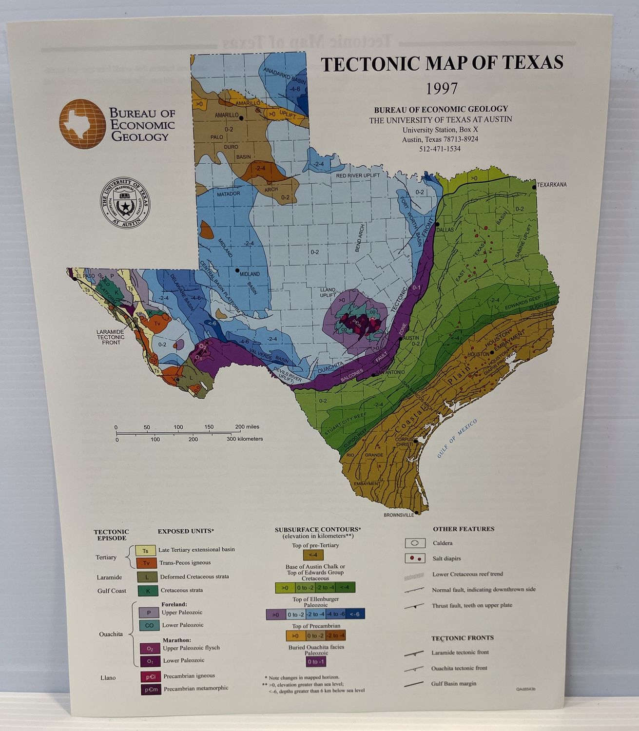 Tectonic Map of Texas
