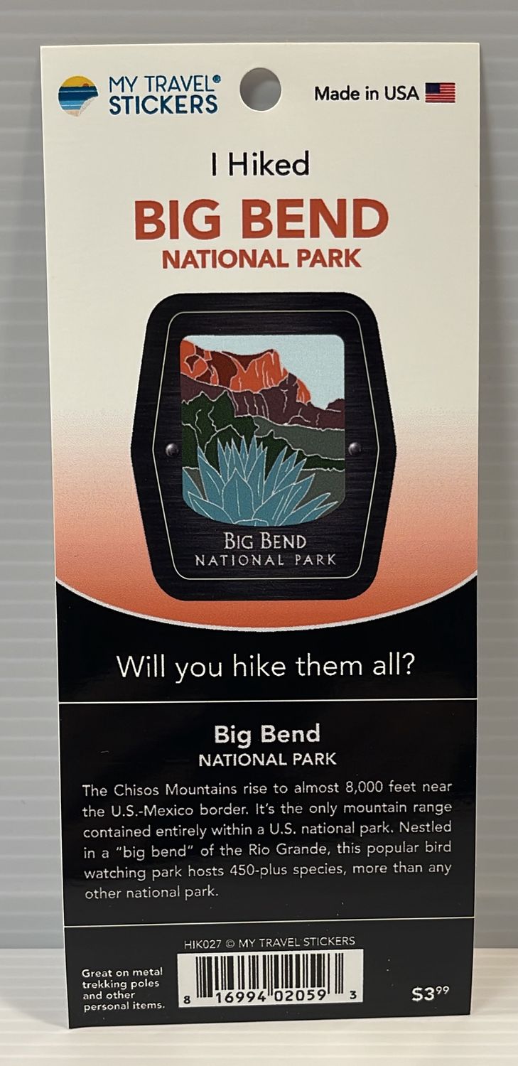 Big Bend Trekking Pole Decal