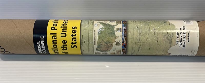 US National Parks Wall Map tube