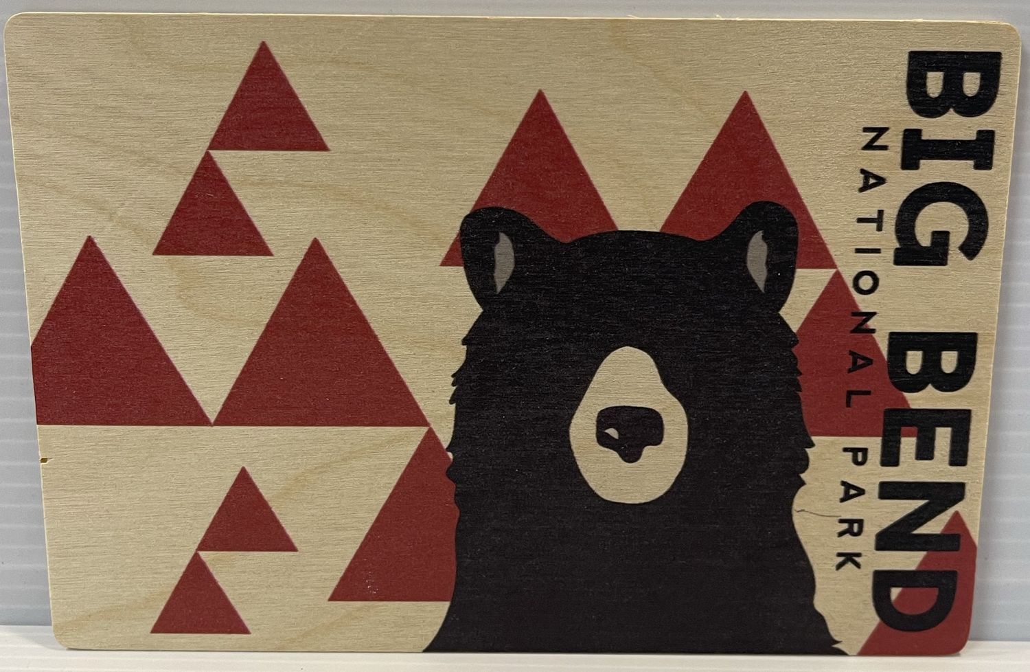 Bear Triangles Wood Postcard 101015