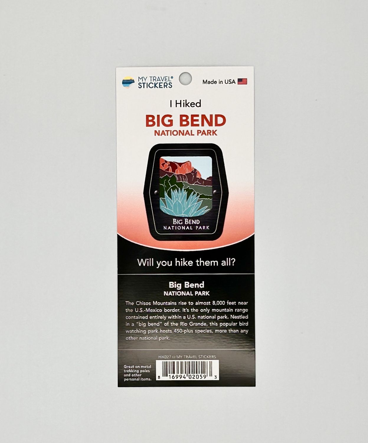 Big Bend Trekking Pole Decal