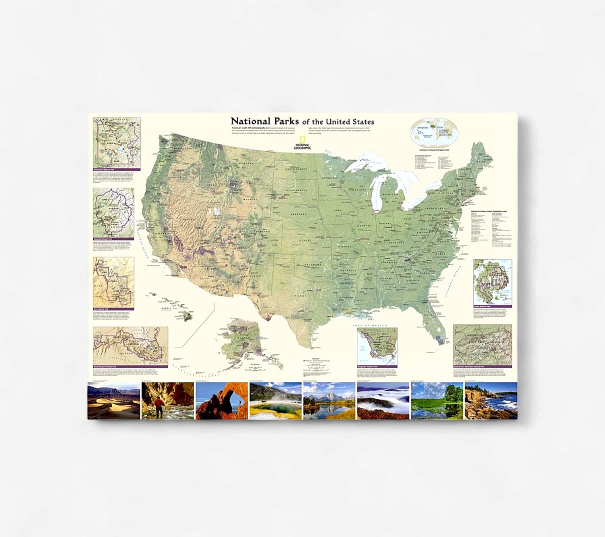 US National Parks Wall Map tube