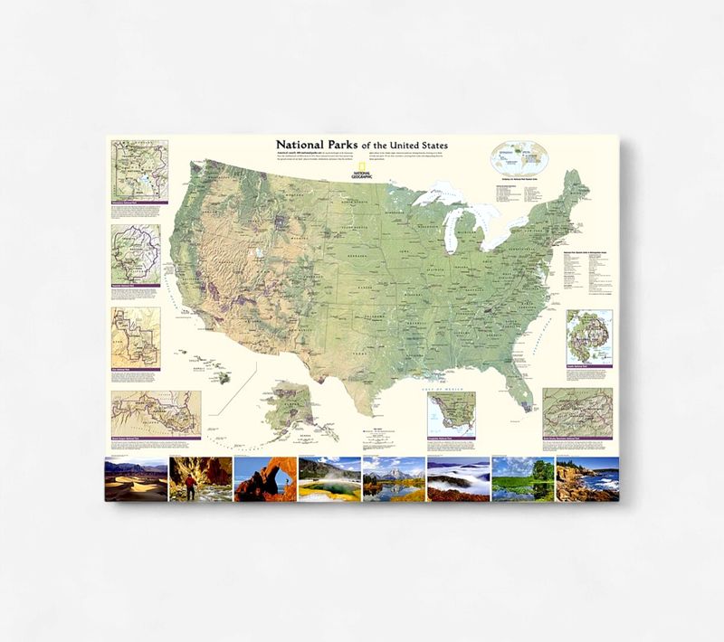 US National Parks Wall Map tube