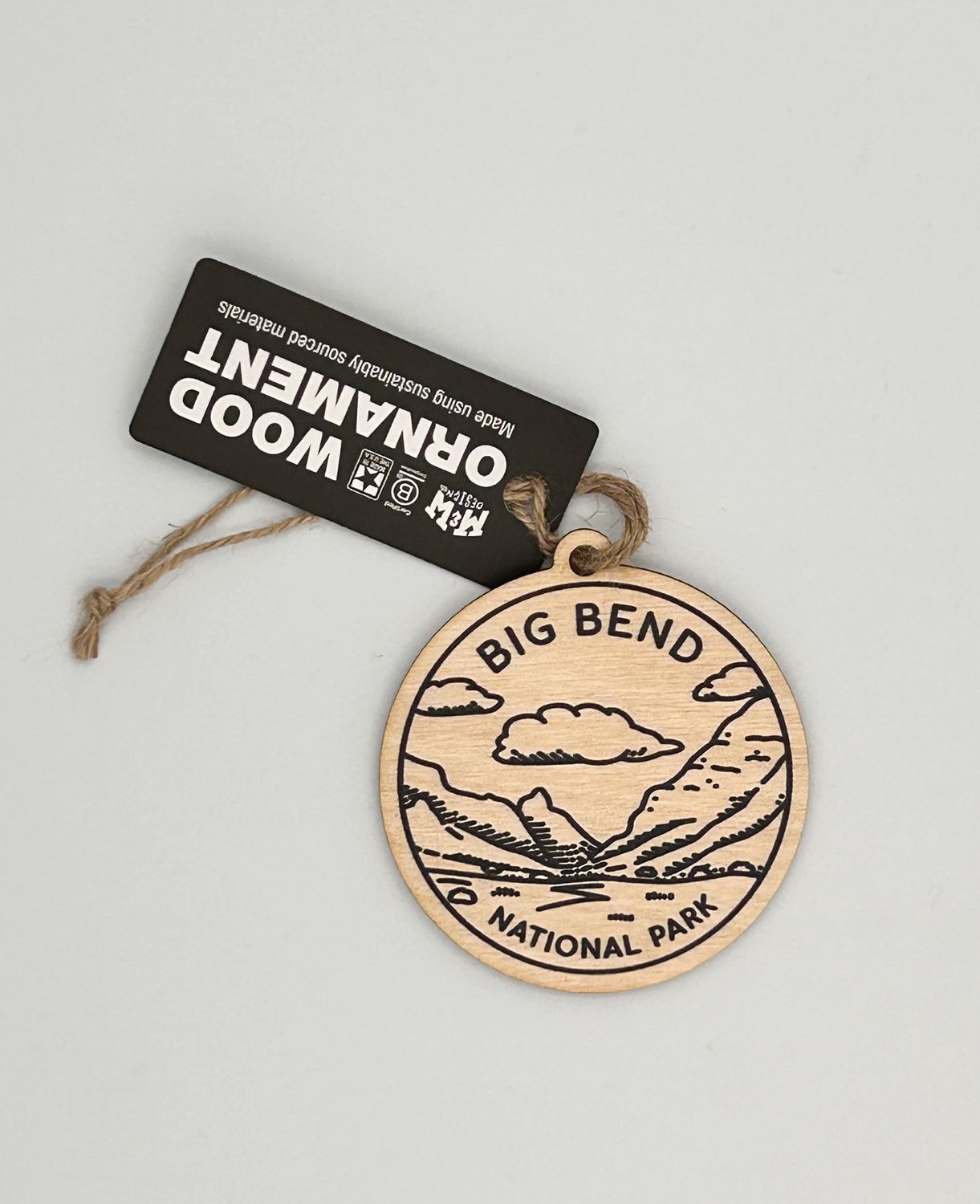 Ornament - Big Bend, Wood, Round