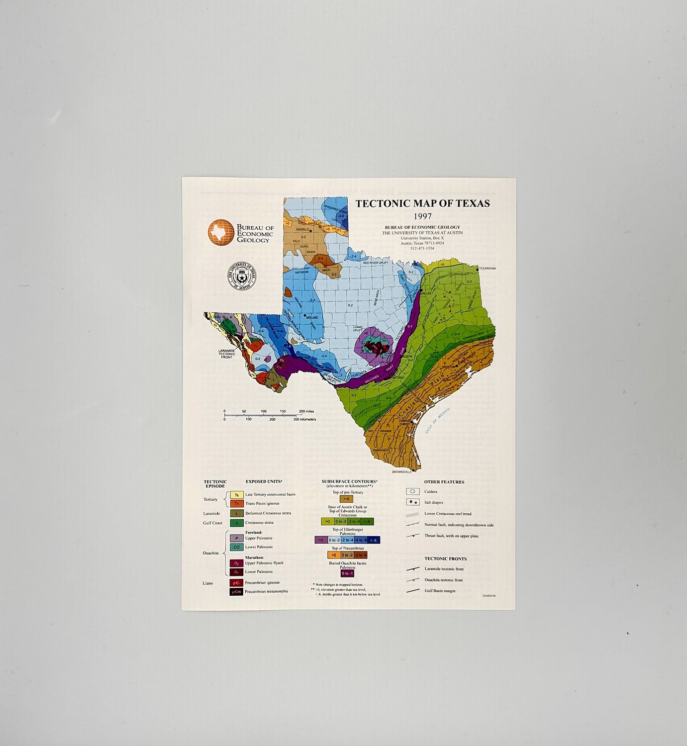Tectonic Map of Texas