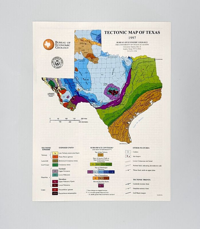 Tectonic Map of Texas