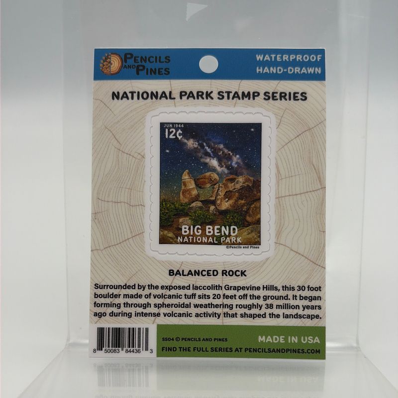 Postage Stamp Sticker Balanced Rock