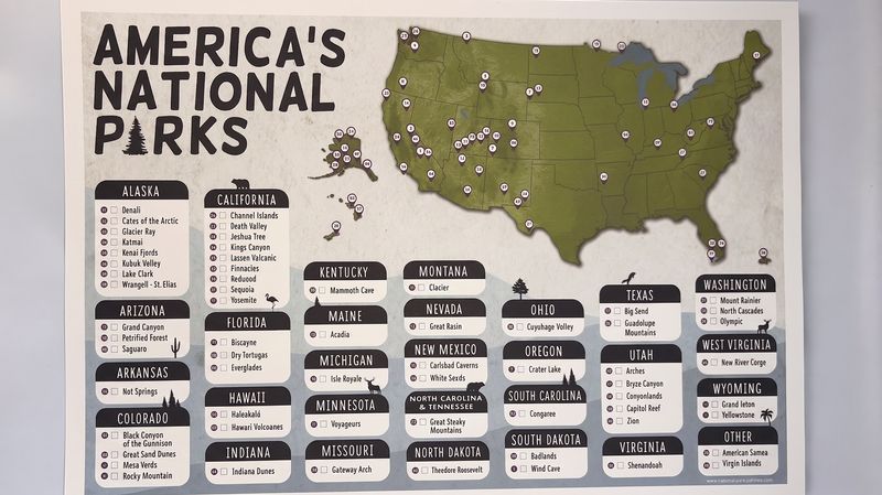 National Park Check Off Print