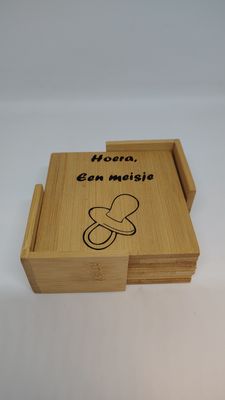 Set onderzetters "Hoera een meisje!"