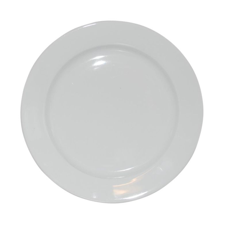 Bord brede rand, wit 24cm