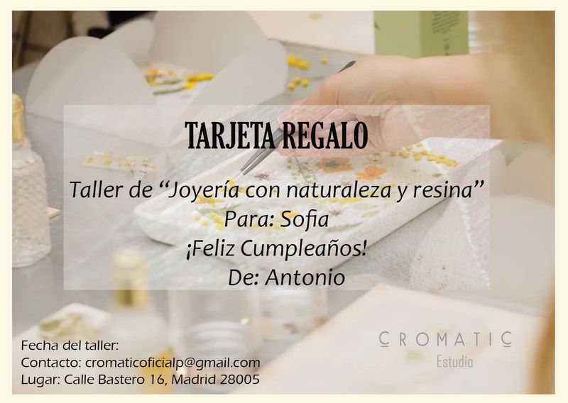Tarjeta regalo: Taller de naturaleza y resina