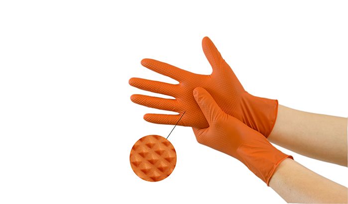Cover Pro Orange Diamond Textured Nitrile Gloves (Industrial Use)
