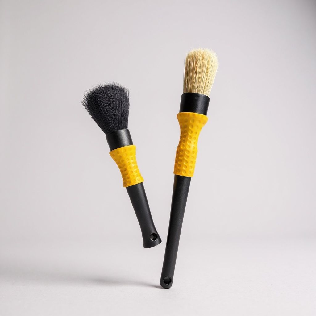 Professional Car Detailing Brush Set – 9” Boar’s Hair &amp; 6” Ultra Soft Interior Brush (2-Pack)