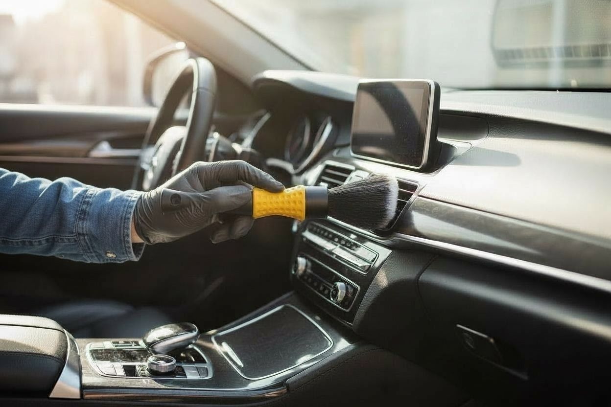 Professional Car Detailing Brush Set – 9” Boar’s Hair &amp; 6” Ultra Soft Interior Brush (2-Pack)