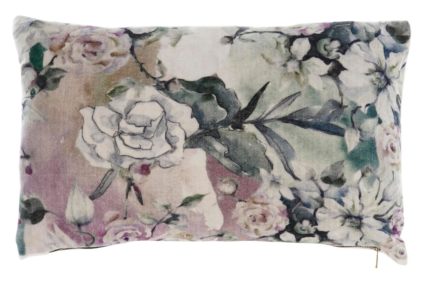 COJIN ALGODON 50X10X30 400 GR. FLORES TERCIOPELO