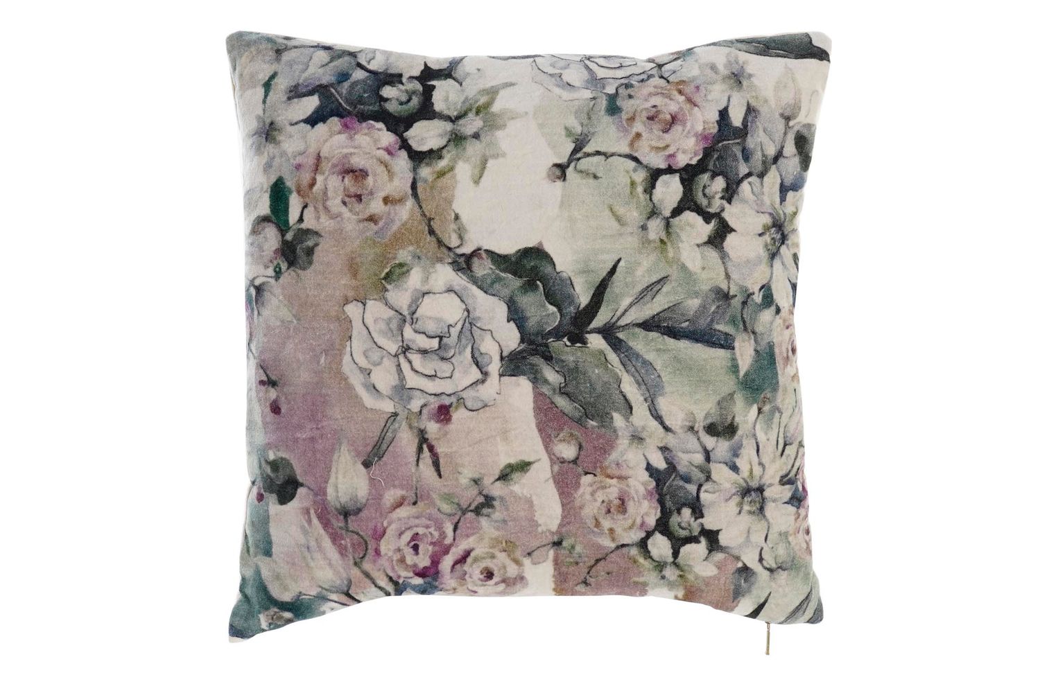 COJIN ALGODON 45X10X45 450 GR. FLORES TERCIOPELO