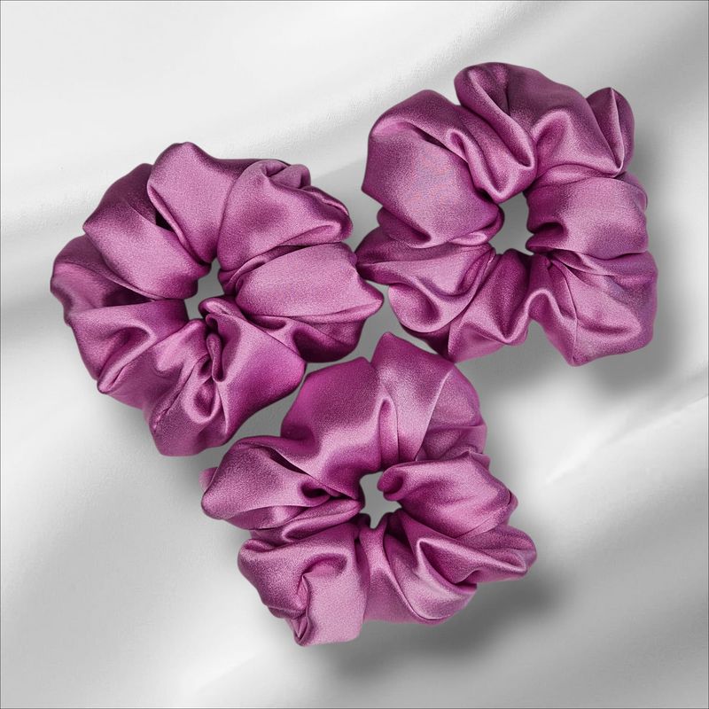 Jedwabna gumka scrunchie- Różowa
