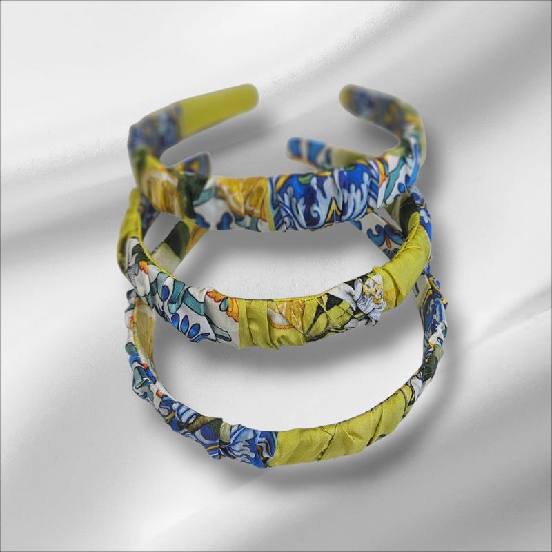 Opaska jedwabna - Cytrynowy wzór