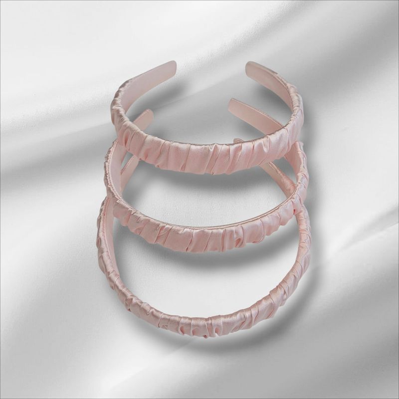 Opaska jedwabna -Pudrowy róż