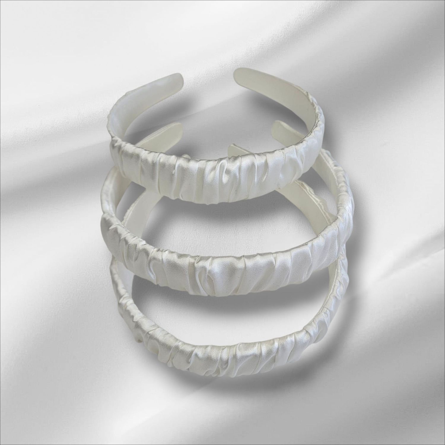 Opaska jedwabna - Biała