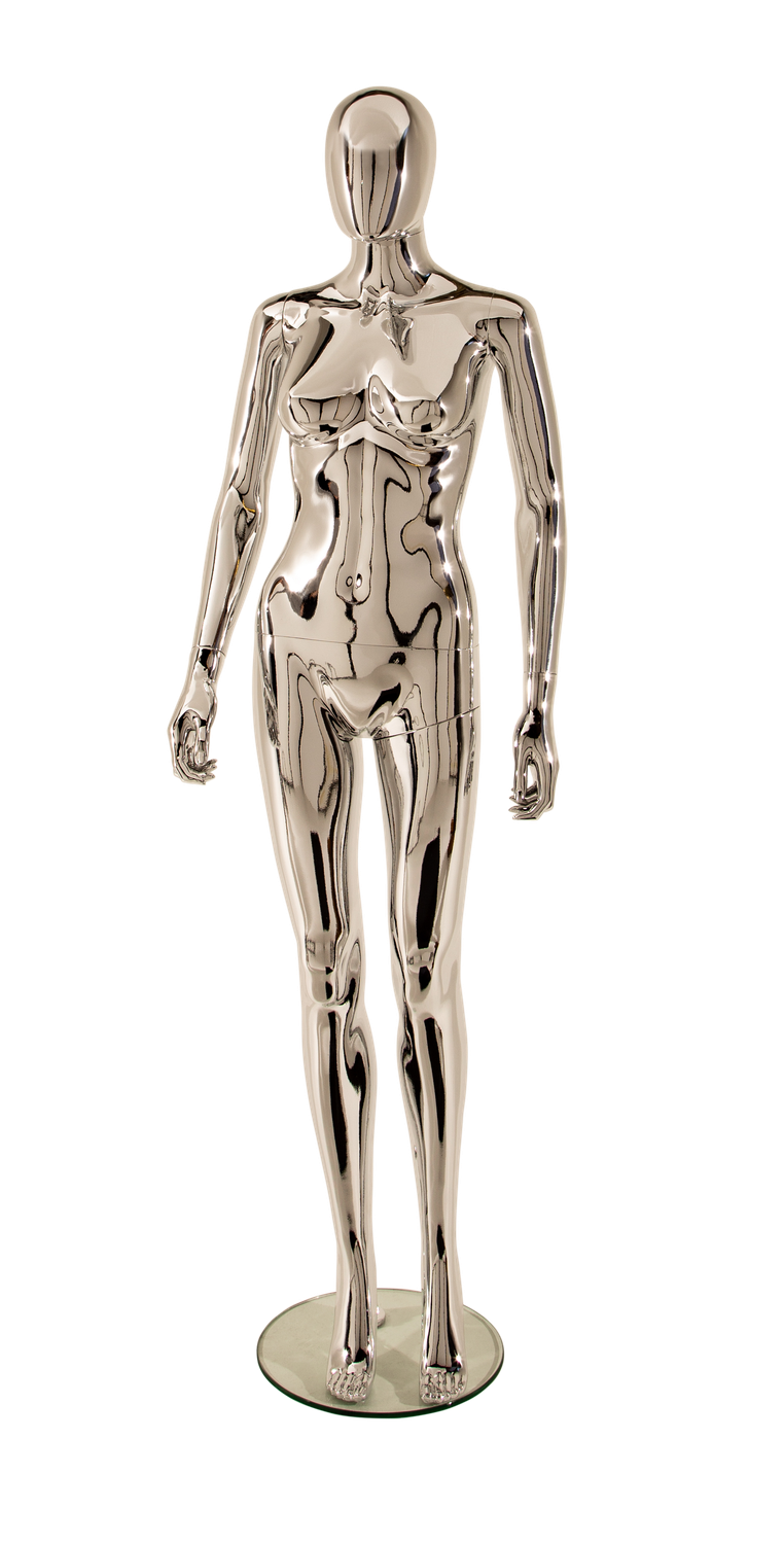 Full Female Chrome Egg Head Mannequin