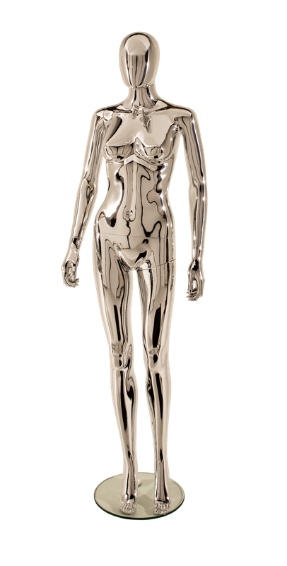 Full Female Chrome Egg Head Mannequin