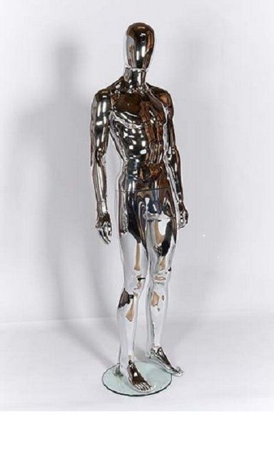 Full Male Chrome Egg Head Mannequin