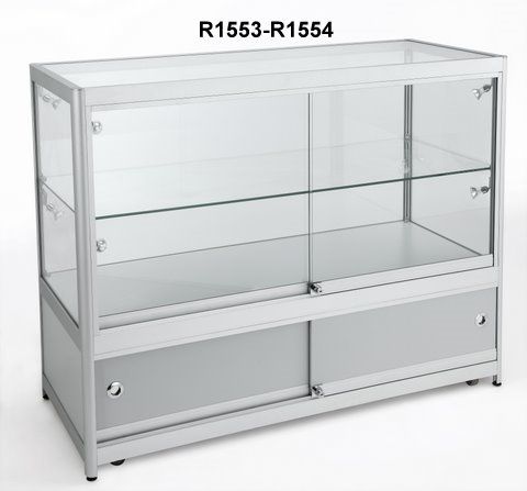 1000mm x 500mm 2/3rd Glass & Aluminium Showcase Counter