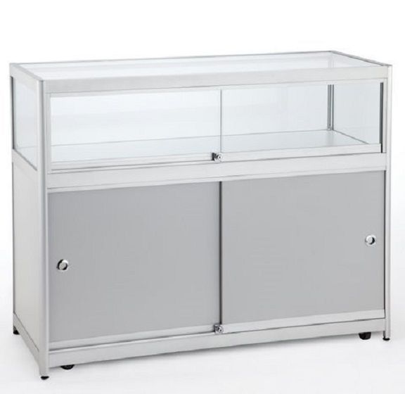 1000mm x 500mm 1/3rd Glass & Aluminium Showcase Counter