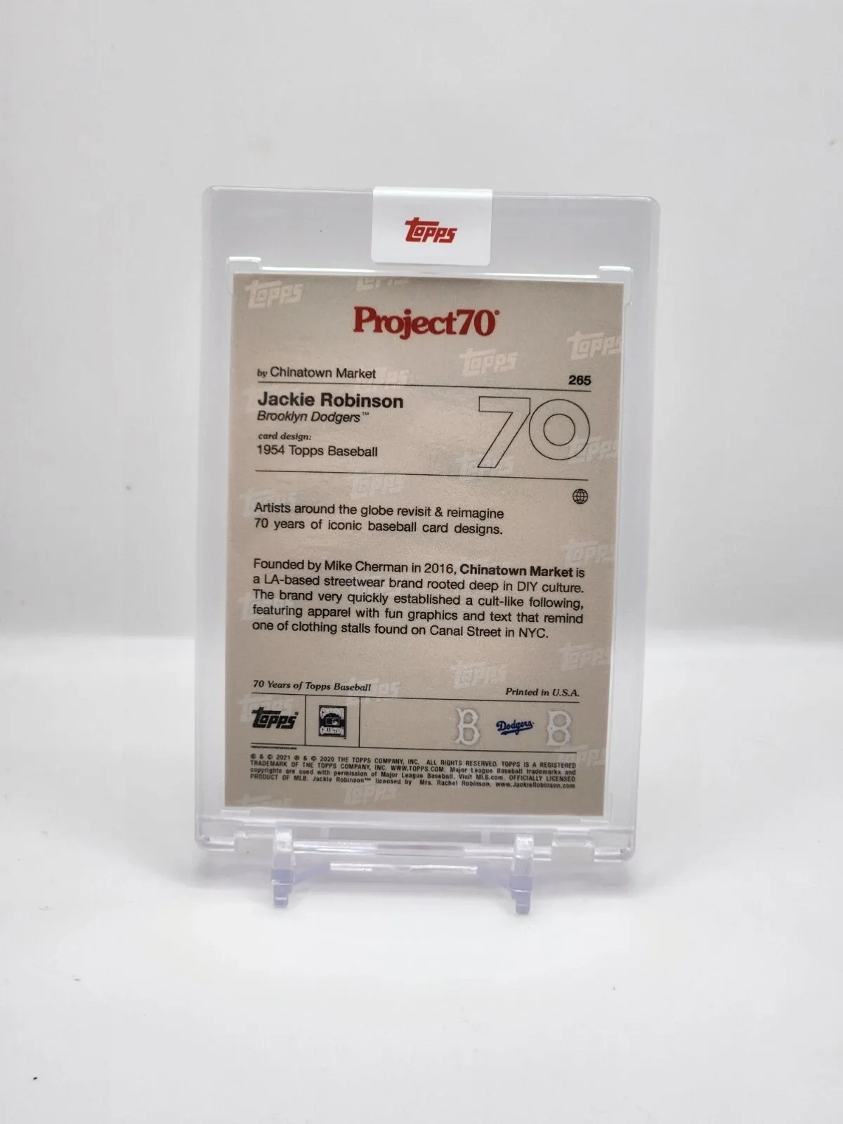 2021 Topps Project70® #265 - 1954 Jackie Robinson by Chinatown Market Dodgers