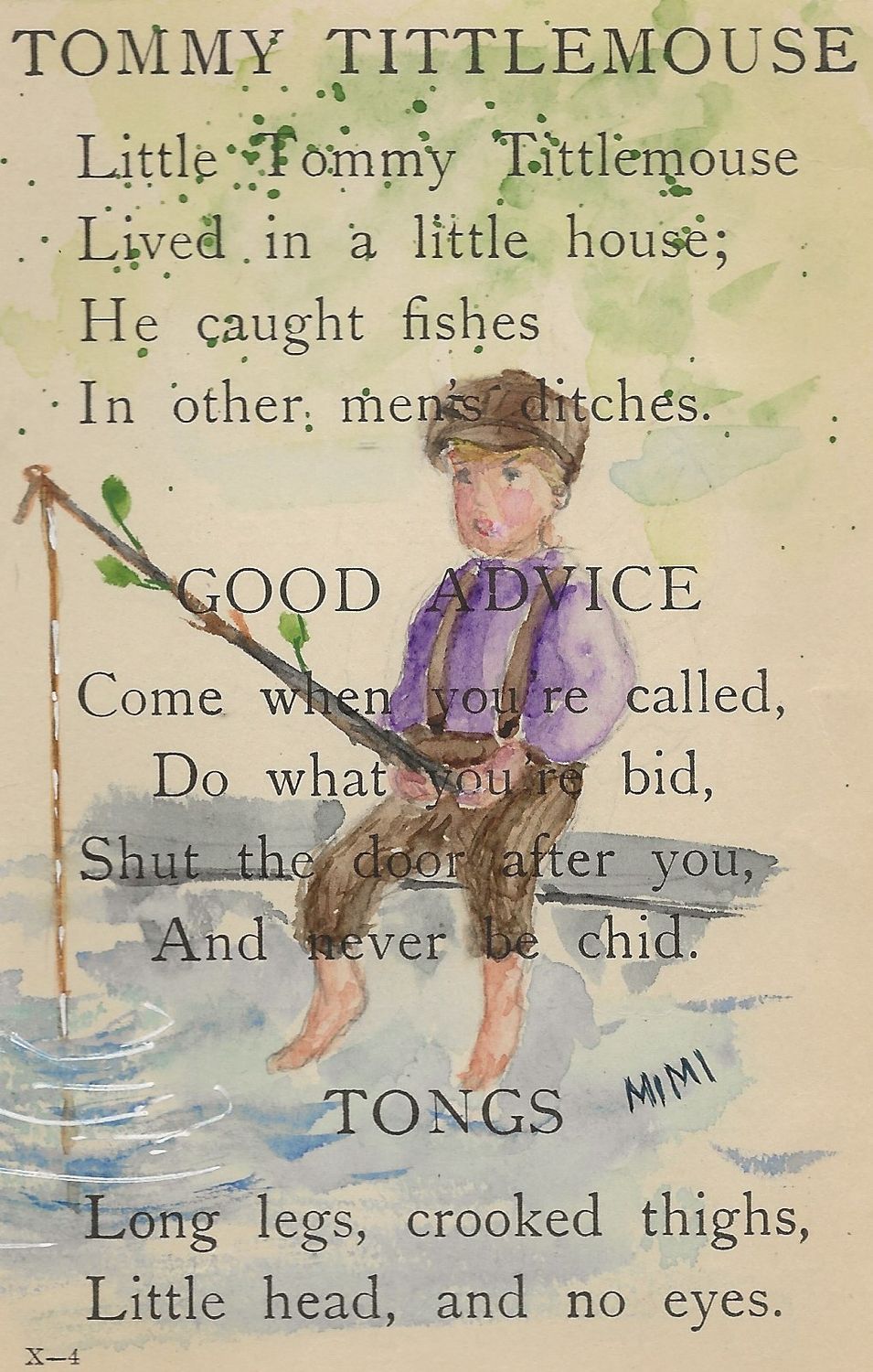 MW framed painting fishing boy