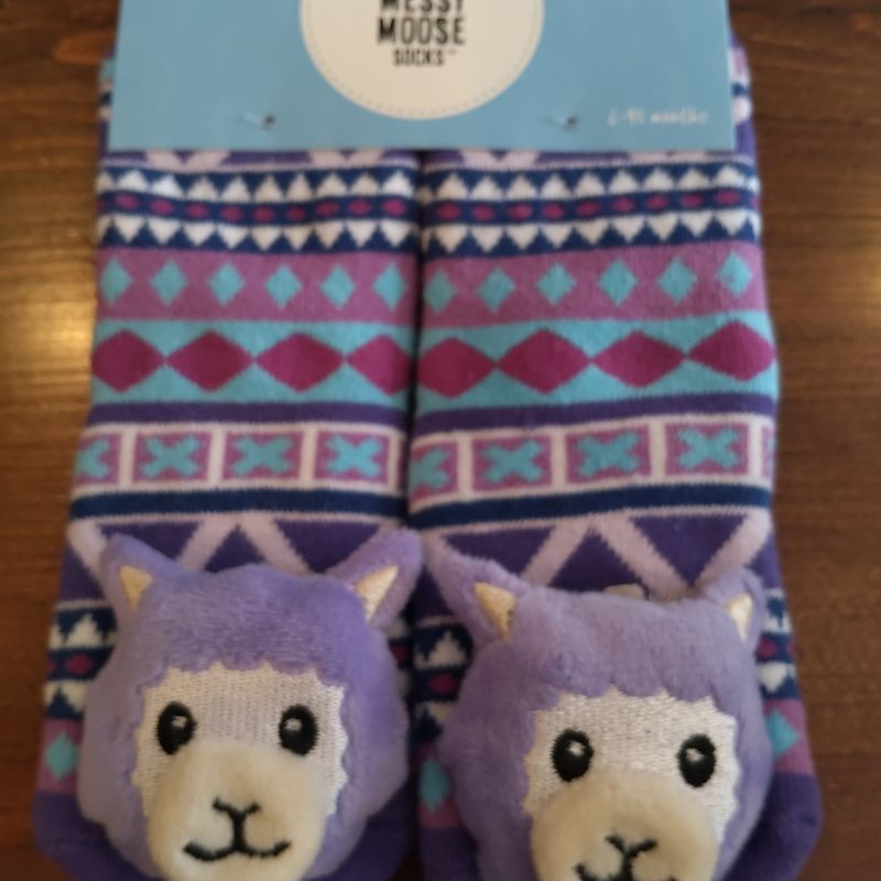 Messy Moose Alpaca Knit Socks with Aztec Pattern, Purple, One Size, Blue, White, Pink, Yellow, Purple, Green, Orange