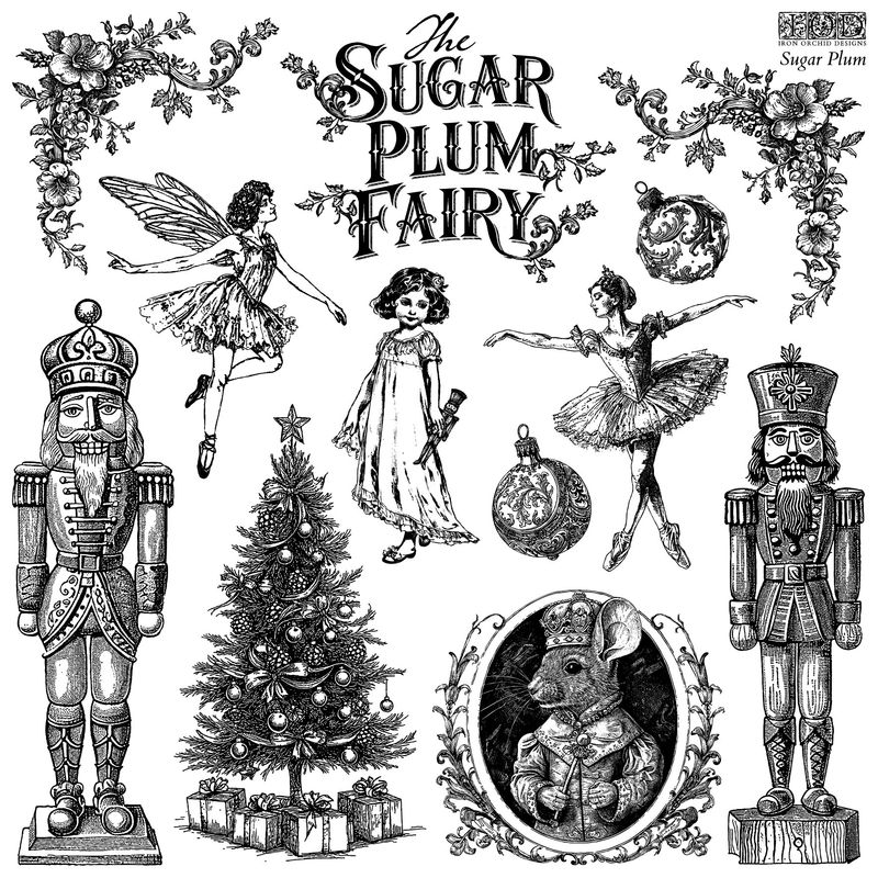 Sugar Plum Fairy Decor Stamp by Iron Orchid Design, IOD