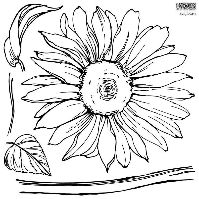 Sunflowers Decor Stamp Set Iron Orchid Designs IOD