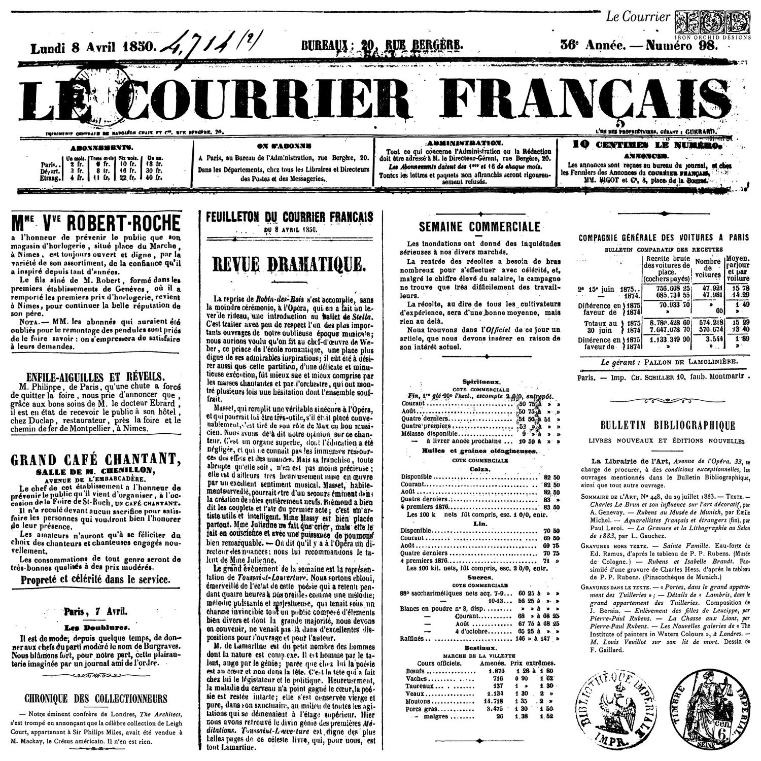 Le Courrier Decor Stamp by Iron Orchid Design, IOD