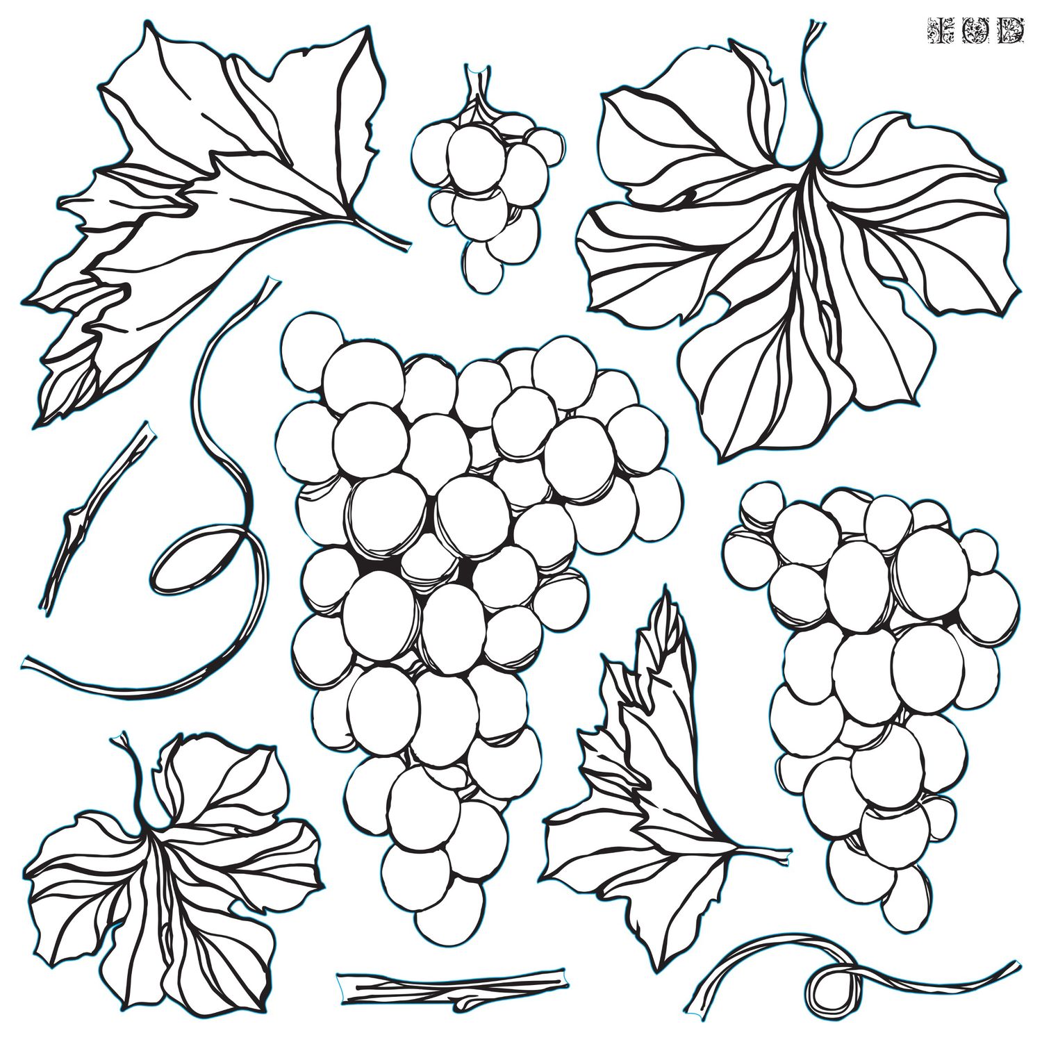Grapes Decor Stamp by Iron Orchid Design, IOD
