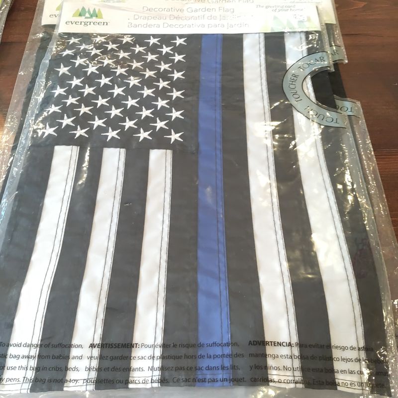 Evergreen Flag Thin Blue Line Garden Applique Flag 12.5 x 18 Inches Indoor Outdoor Decor
