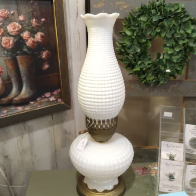White Hurricane Lamp