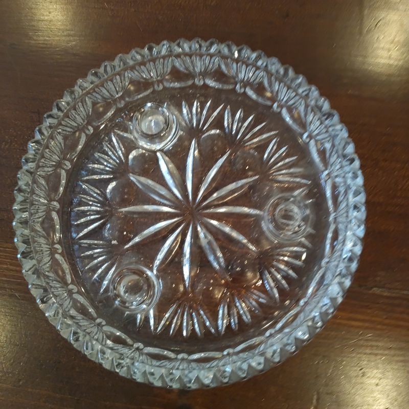 Cut Glass Candle Holder