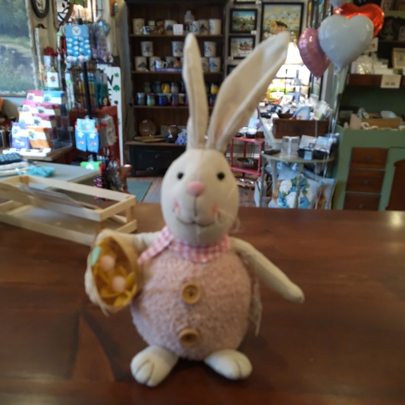 Easter Bunny With Basket Of Flowers