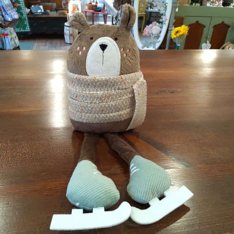 Ganz Stuffed Bear With Scarf & Ice Skates
