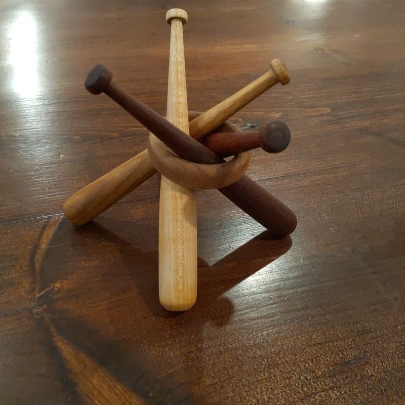 Wood Baseball Ring -4 Decor