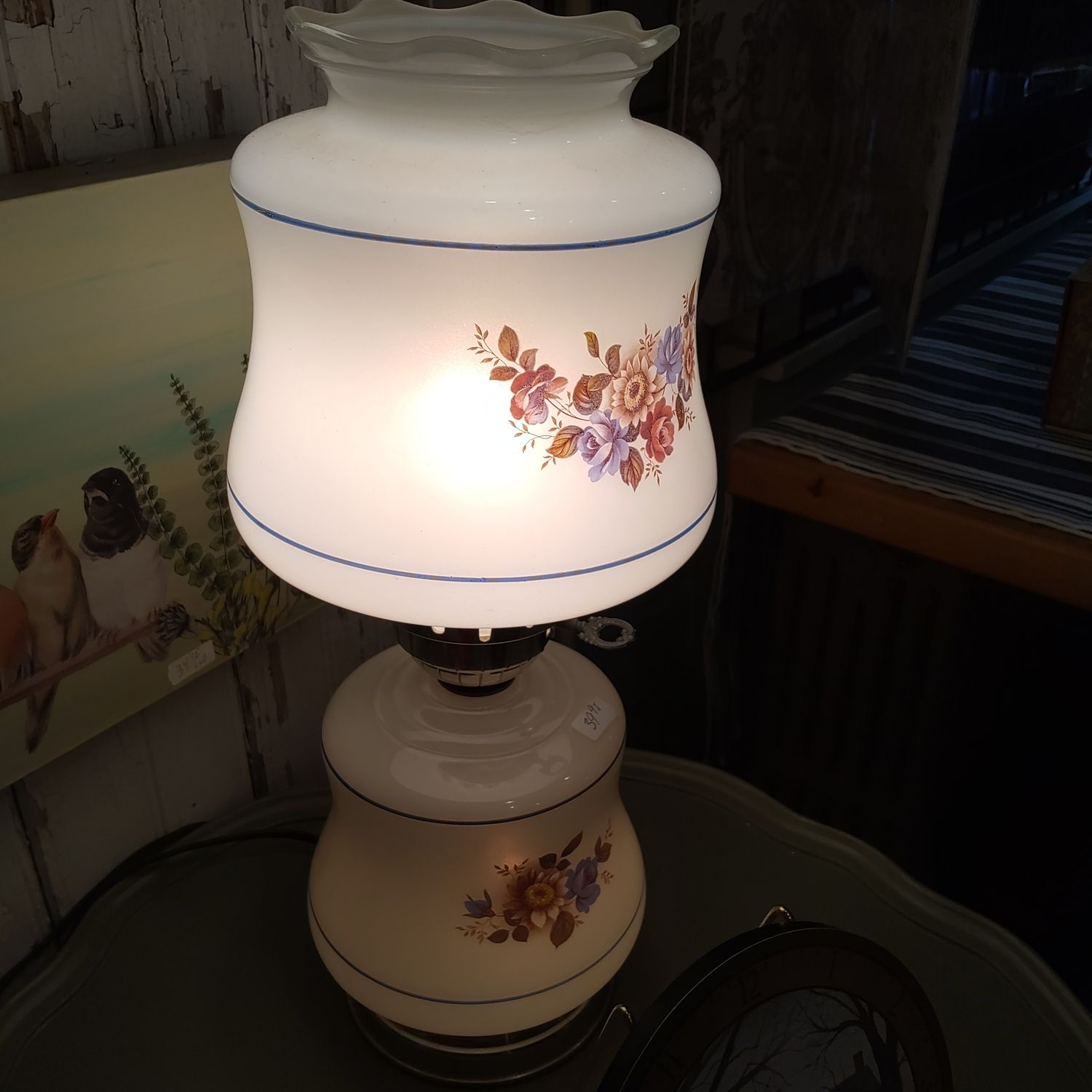 Lamp Double Glass Flowers