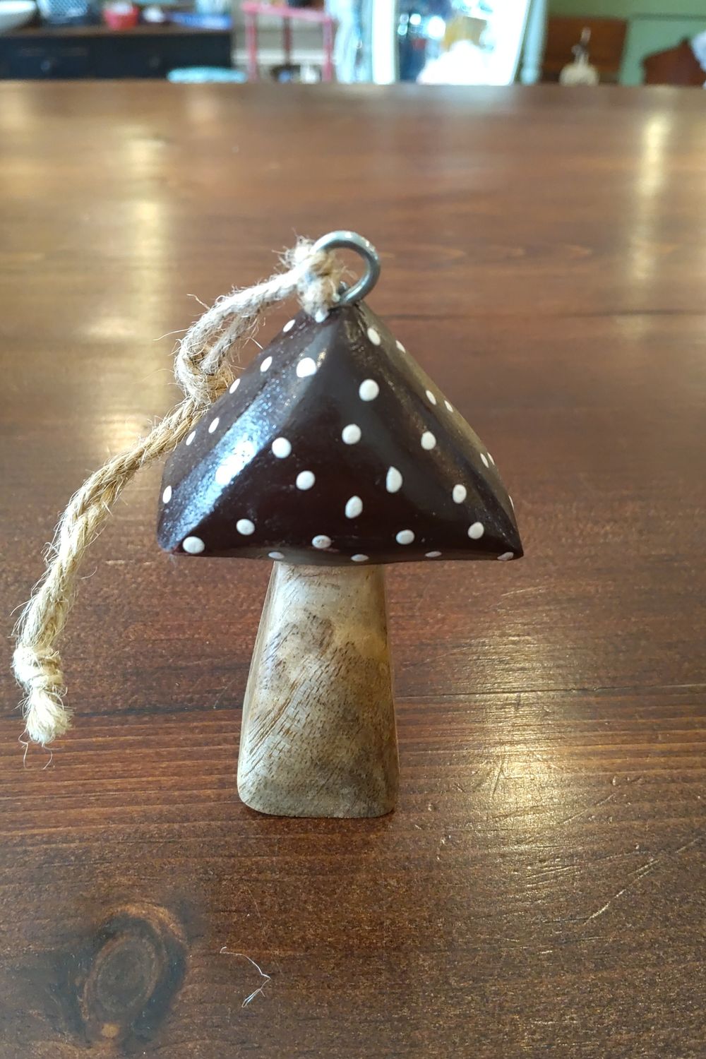 Small Wooden Mushroom Ornament