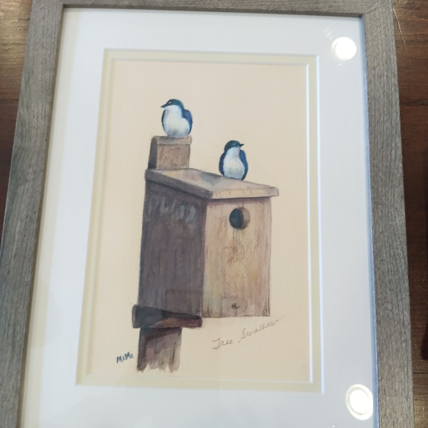 MW Painting Two Swallows on Lookout