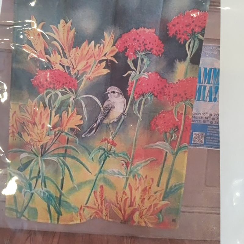 Flag Bird Amongst Flowers