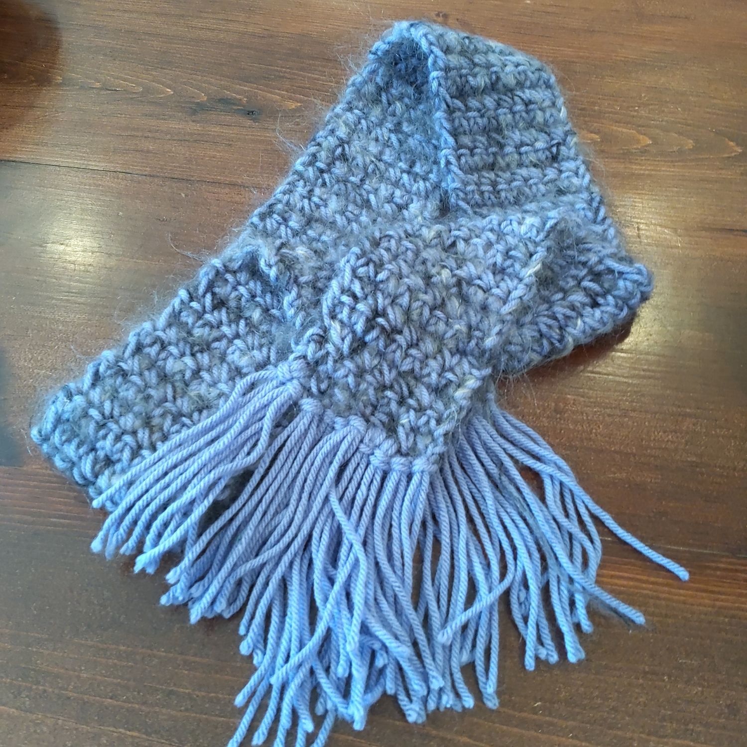 Crocheted Purple Scarf